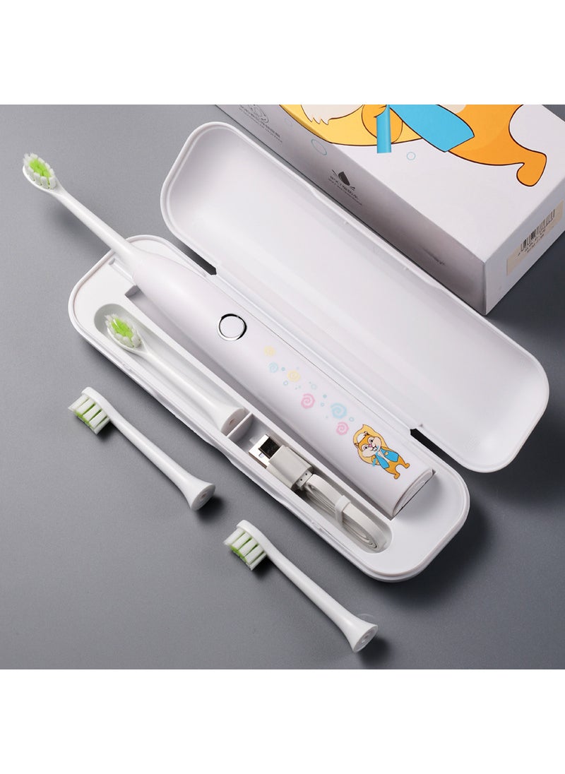 Kids Waterproof Electric Toothbrush Silicone White