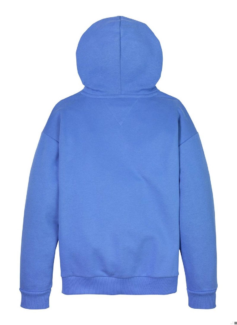 Kids' Signature Tape Logo Hoodie - Cotton, Blue