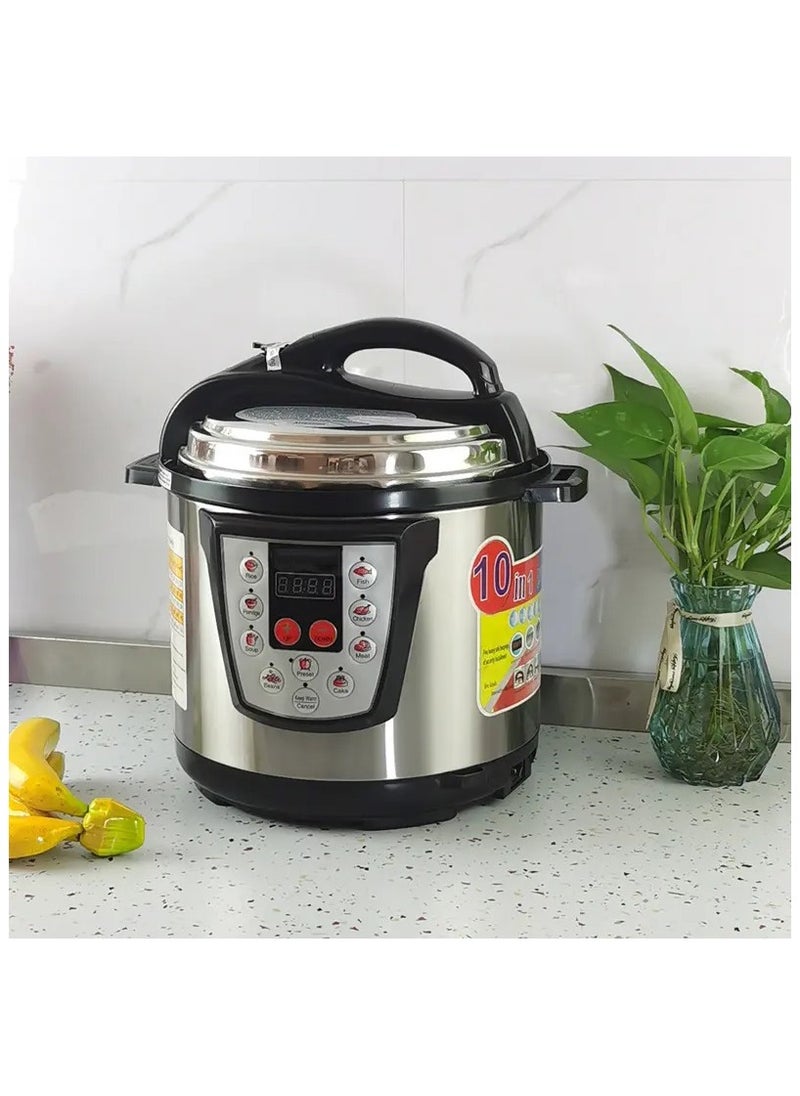 6L Digital Smart Pressure Cooker & Stainless Steel Rice Cooker – Electric Pressure Cooker with Multi-Function Cooking, Easy-to-Use, Fast Cooking & Energy Efficient