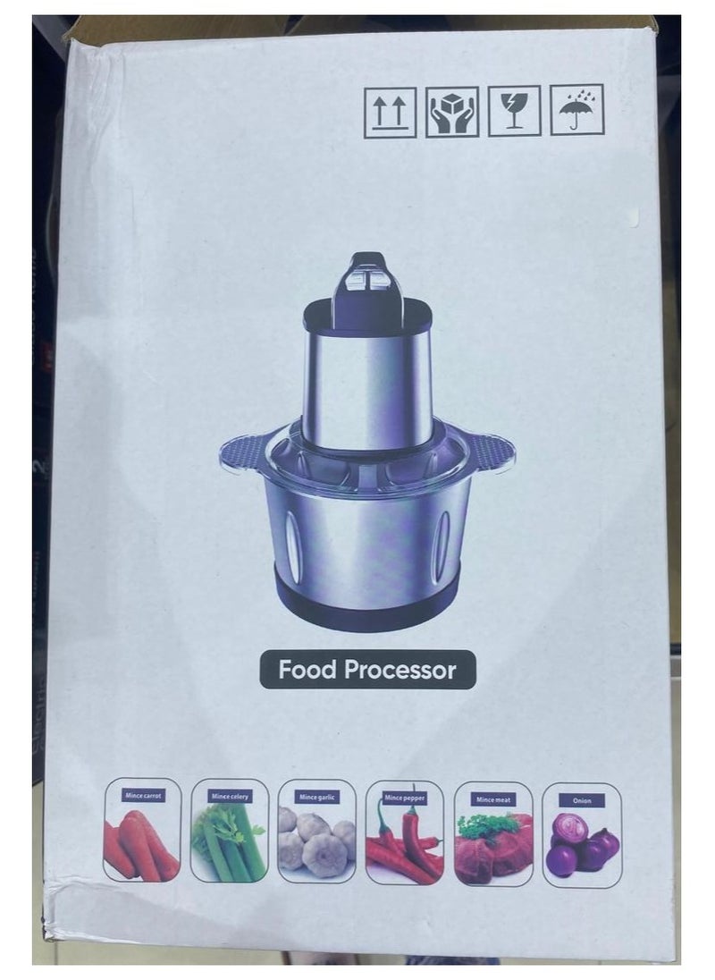 Multifunctional Food Processor, 3L Stainless Steel Bowl with Sharp Blades, Turbo Power, 220V-400W for High Powerdered Grinding