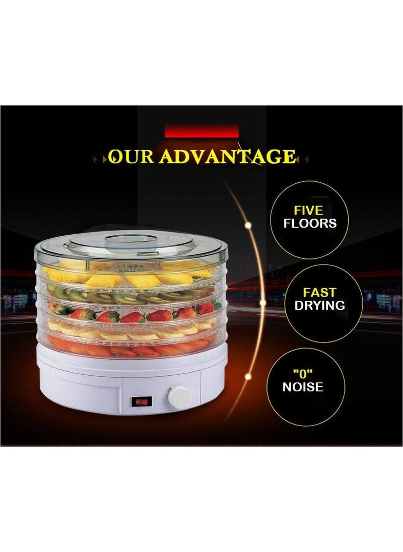 Food Dehydrator Machine with 5 Stackable Trays – Multi-Tier Kitchen Meat & Beef Jerky Maker, Fruit & Vegetable Dryer, Ideal for Drying Fruits, Vegetables, and Meats