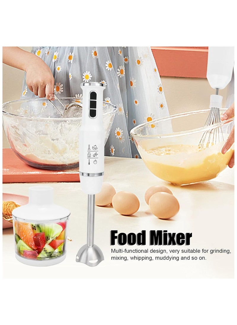 4-in-1 Hand Blender Set – 500W Stainless Steel Immersion Stick Blender with Chopper, Whisk, Food Grinder, and Smoothie Maker – 6-Speed Multi-Function for Baby Puree, Meat, Vegetables, Sauces, and More