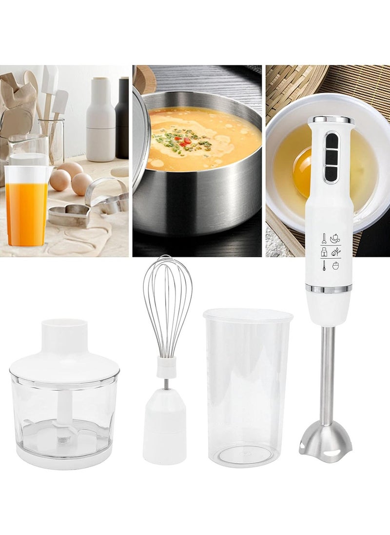 4-in-1 Hand Blender Set – 500W Stainless Steel Immersion Stick Blender with Chopper, Whisk, Food Grinder, and Smoothie Maker – 6-Speed Multi-Function for Baby Puree, Meat, Vegetables, Sauces, and More