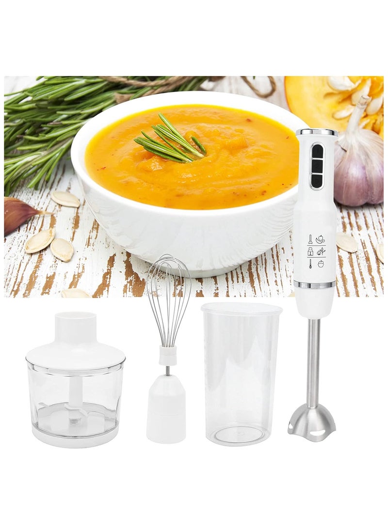 4-in-1 Hand Blender Set – 500W Stainless Steel Immersion Stick Blender with Chopper, Whisk, Food Grinder, and Smoothie Maker – 6-Speed Multi-Function for Baby Puree, Meat, Vegetables, Sauces, and More