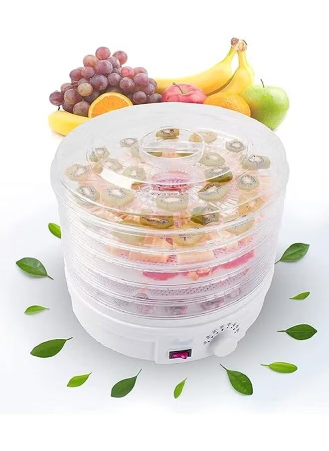 Food Dehydrator, 5 Tier and Digital Temperature Controls, Electric Food Preserver Machine with Powerful Drying Capacity for Fruits, Veggies, Meats & Dog Treats (Round)