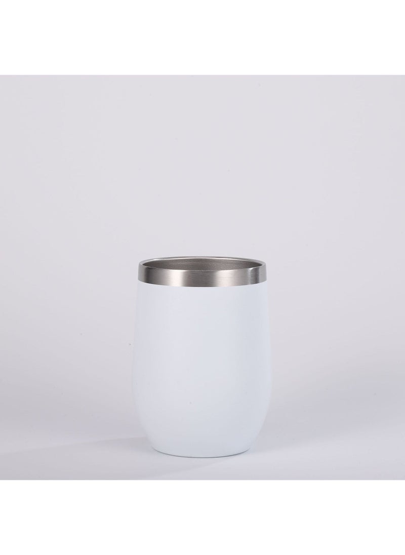 1 x 5 pcs Custom 12oz Egg-Shaped Insulated Tumbler White