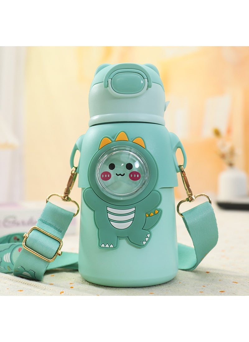 New Cute 3D Plush Thermos 316 Stainless Kids Tumbler Green doll