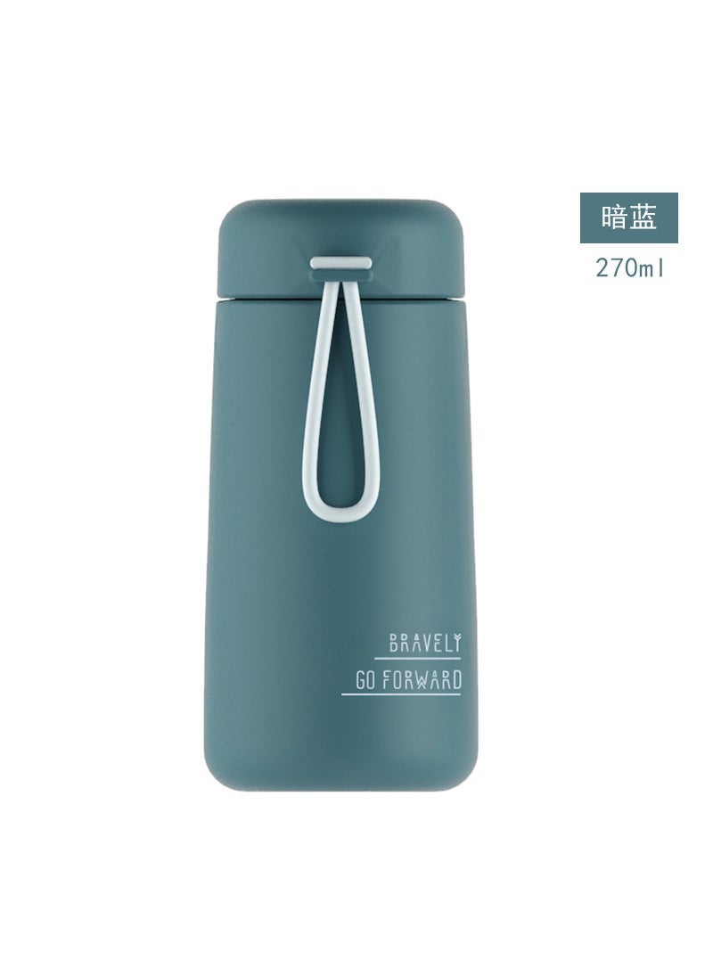 Aikesi Aimeng Thermos Mini Small Fashion Portable Water Cup for Boys and Girls Students and Children Tea Cup Casual Cup Amy Dark Blue