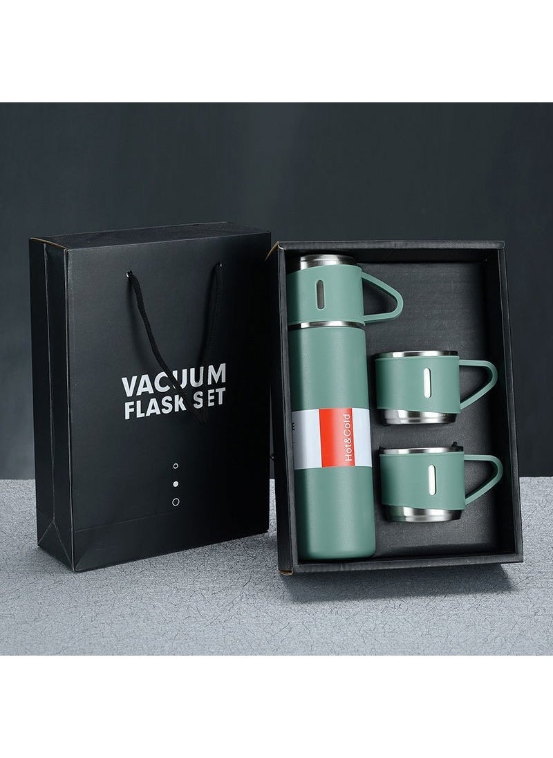 Stainless Steel Thermal Mug Set 500ml Tea Infusion Green gift box set (one cup with three covers)