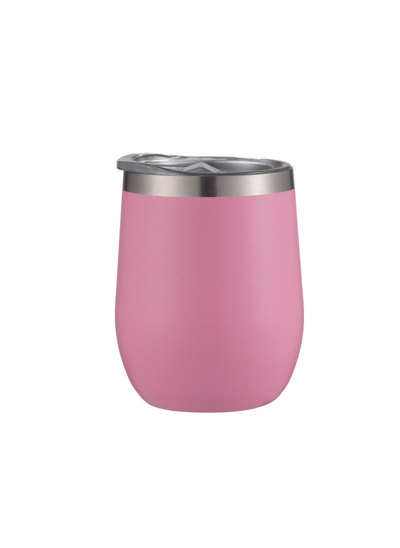 Cross-border gift insulation fashion eggshell Cup 304 stainless steel double U-shaped red wine coffee cup portable egg cup Pink