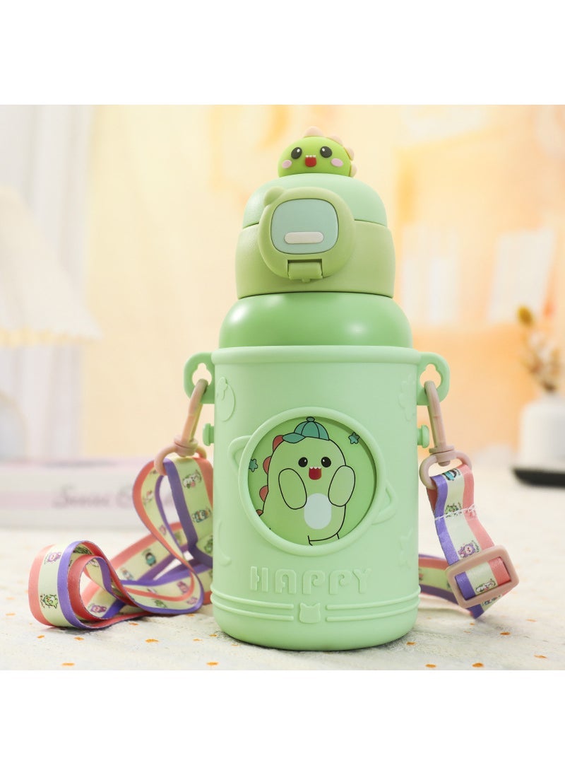 New Cute 3D Plush Thermos 316 Stainless Kids Tumbler Green cute dragon