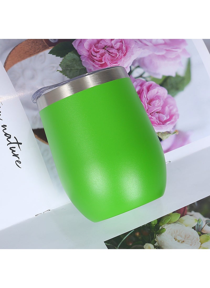 Cross-border gift insulation fashion eggshell Cup 304 stainless steel double U-shaped red wine coffee cup portable egg cup Emerald