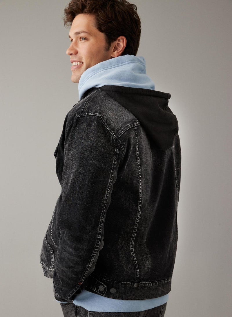 Hooded Denim Trucker Jacket