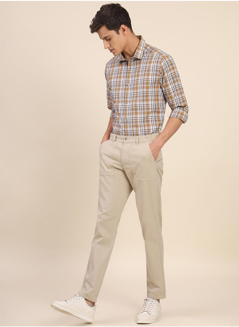 Beige Chinos Pants For Men