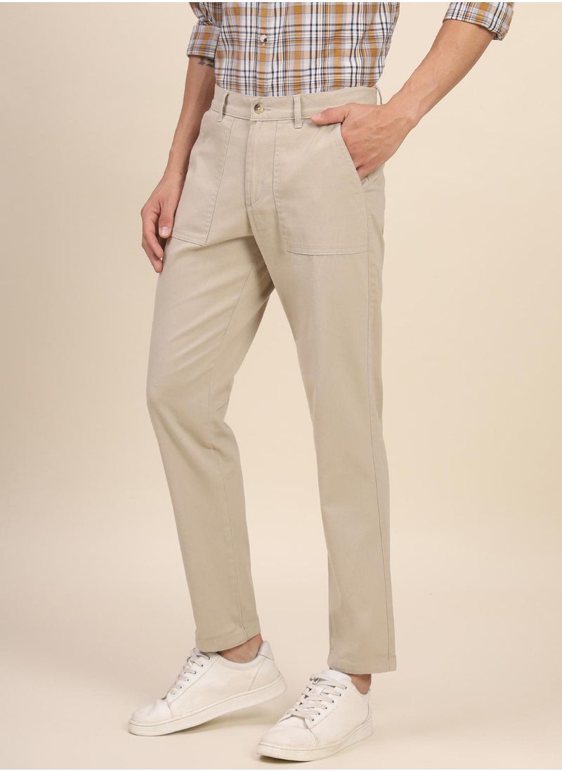 Beige Chinos Pants For Men