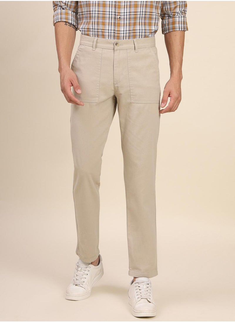 Beige Chinos Pants For Men