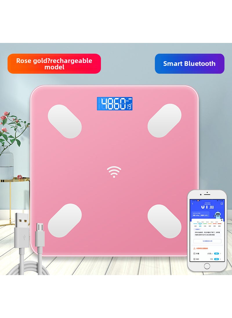 Precision Bluetooth Body Scale for Adults Charging Rose Gold [Bluetooth Body Fat Scale]]