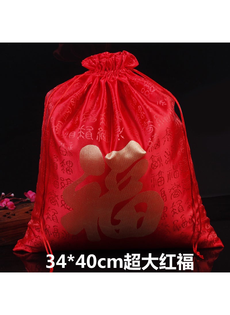 1 x 5 pcs Large Red Dragon Brocade Gift Pouch 34*40cm brocade (Hongfu empty bag)