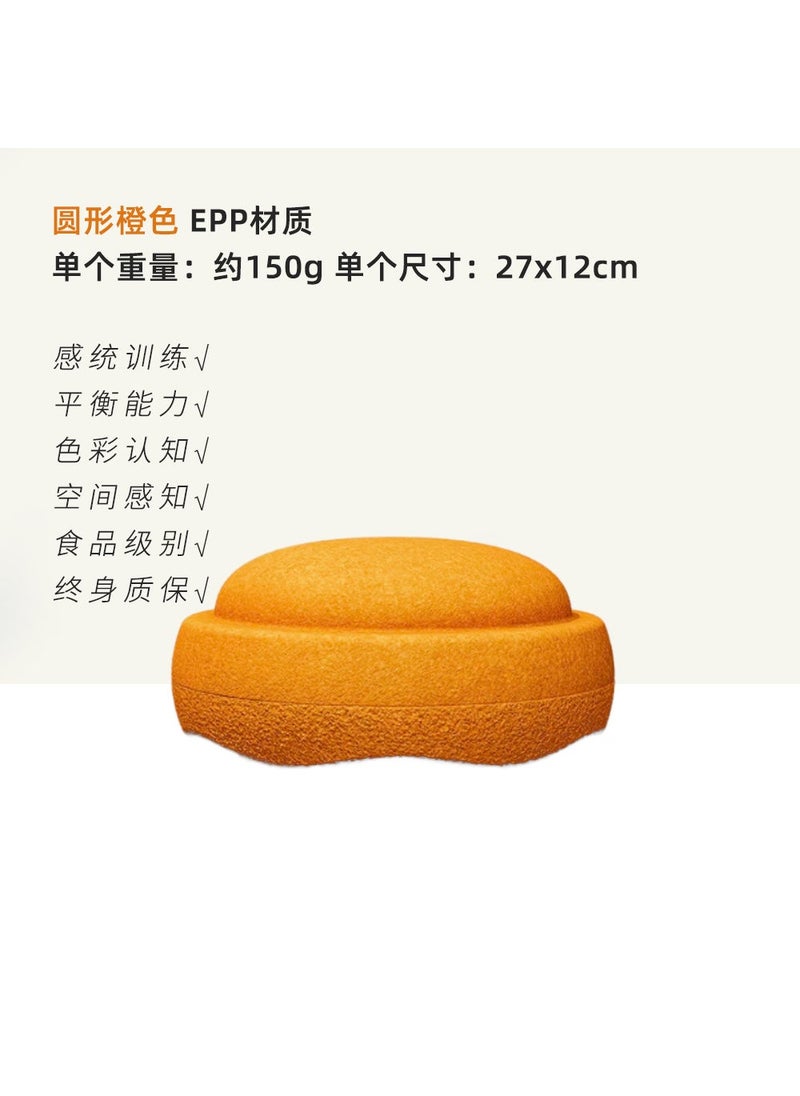 Rainbow River Stones Balance Board Round orange★Environmentally friendly non-toxic food grade epp