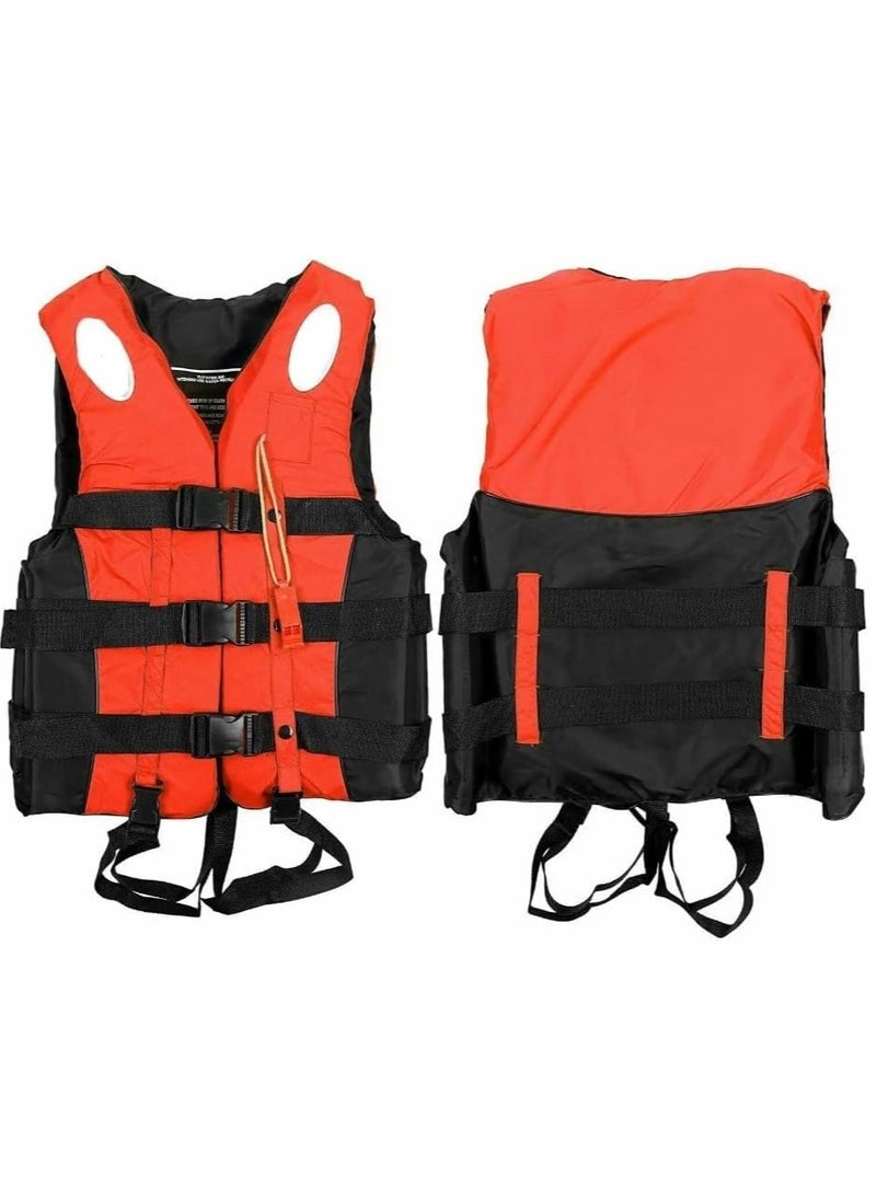 Swimming vest for Kids with Leg Straps for Water Sports Swimming Jet Ski Yacht Size XX-Large 90 to 120 Kg - Red