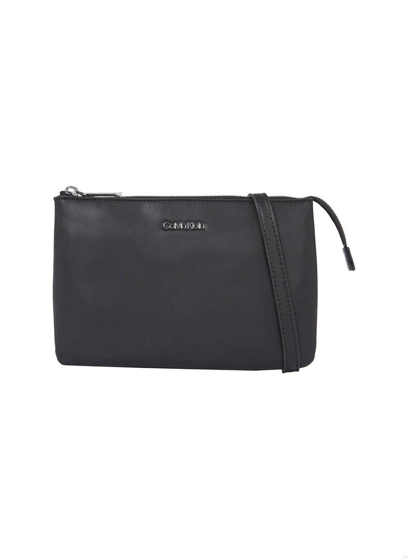 Women's Crossbody Bag - Faux Leather, Black