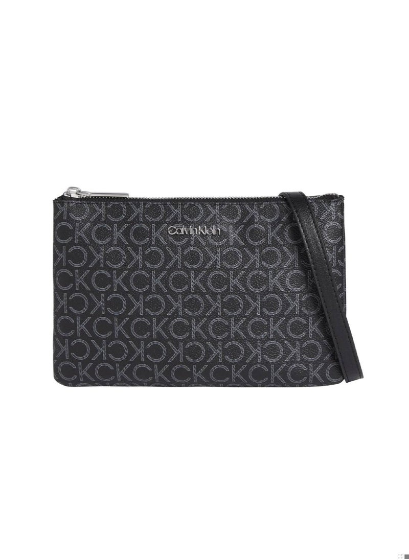 Women's Crossbody Logo Pouch - Recycled Polyester, Black