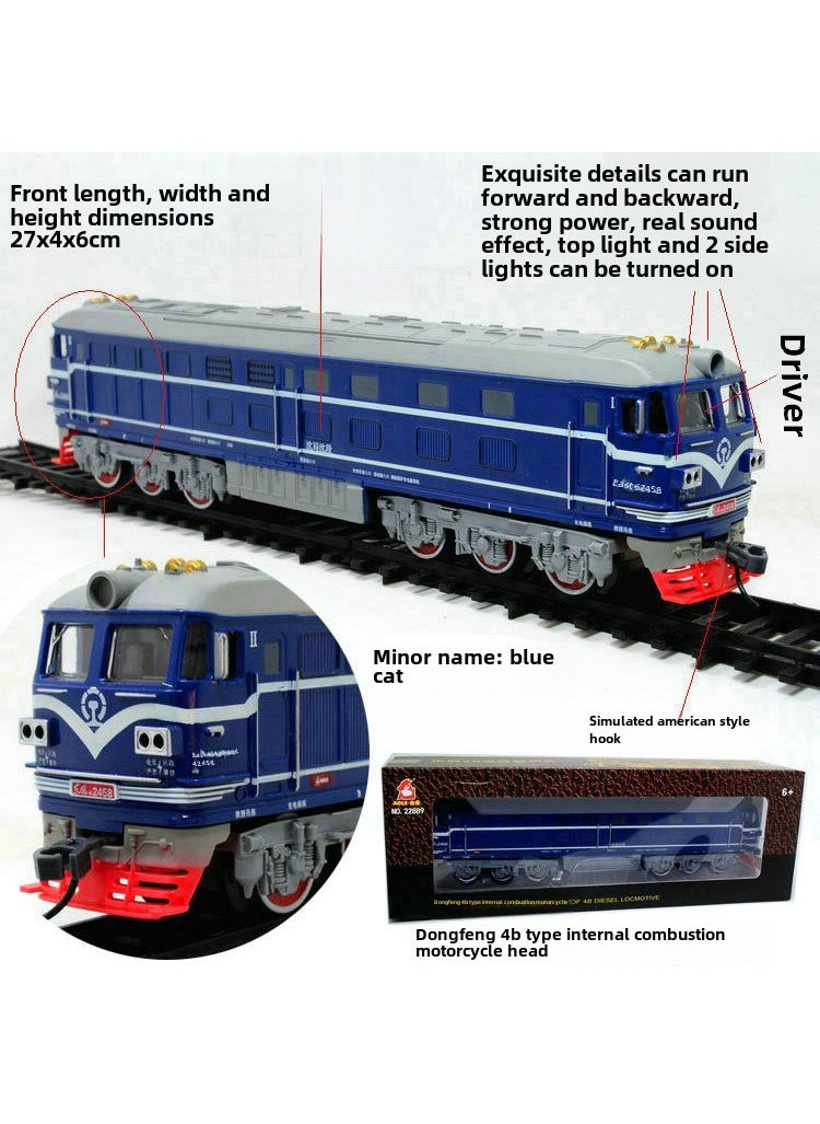 1 x 5 pcs Kids Electric Train Toy 4B Diesel Locomotive Model Blue Bicycle Head