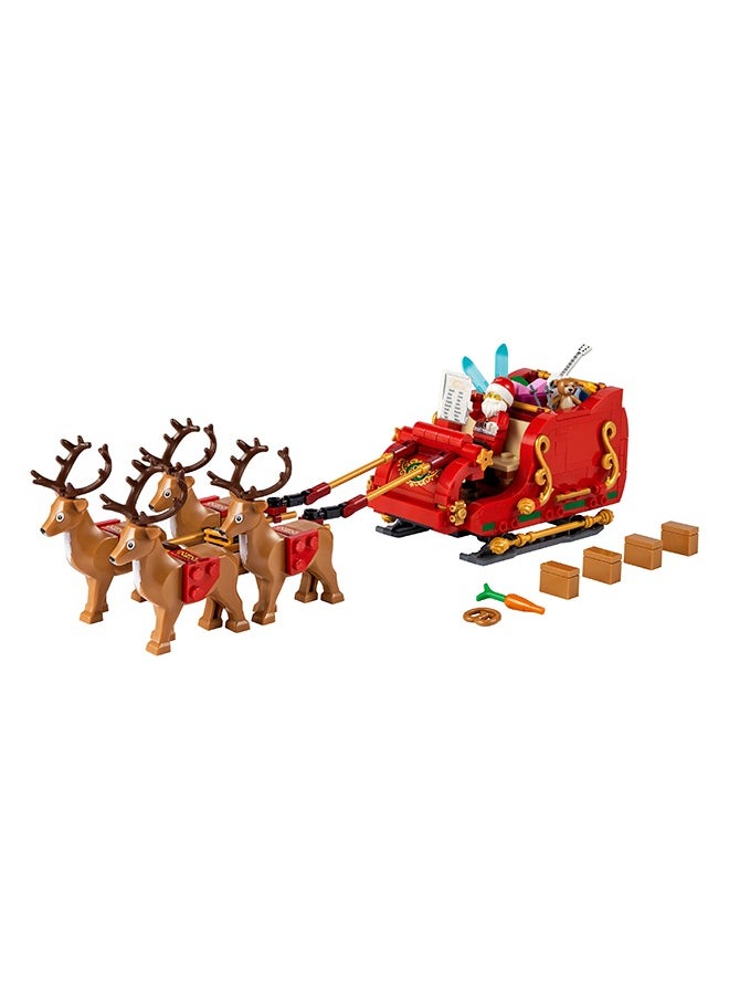 Santa’s Sleigh Set, Iconic Building Toy for Kids with Minifigure, Reindeer Figures and Guitar, Stocking Filler Idea or fun Christmas Decoration, Gift for 9 Plus Year Old Boys and Girls 40499