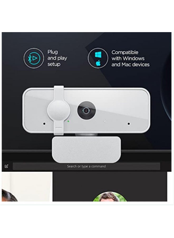 Lenovo HD 1080p Webcam (300 FHD) - Monitor Camera with 95° Wide Angle, 360° Rotation Pan & Tilt, Dual Microphones Attachable Desktop Cam with Privacy Shutter for Remote Work, Streaming & Gaming