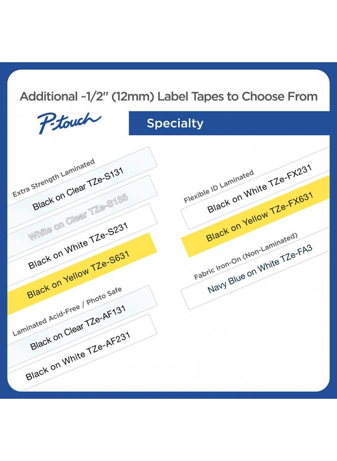 Brother Laminated Tape, 12mm (0.47 Inch), Gold on Silver (TZeMQ934)