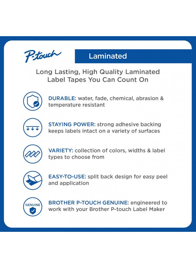 Brother Laminated Tape, 12mm (0.47 Inch), Gold on Silver (TZeMQ934)