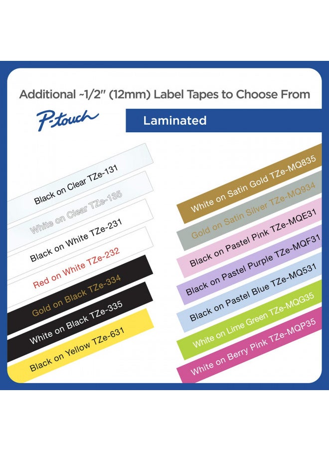 Brother Laminated Tape, 12mm (0.47 Inch), Gold on Silver (TZeMQ934)