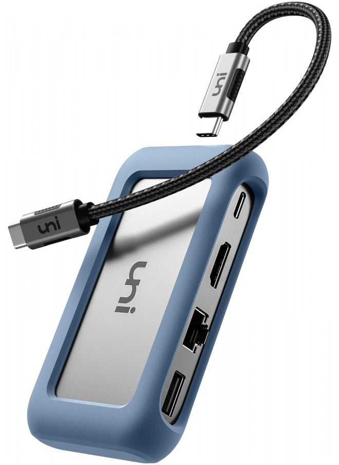 USB C Hub, uni USB Type C 8 in 1 Hub with Detachable Connector, 4K HDMI, Ethernet, SD/MicroSD Card Reader, Up to 100W, Compatible for MacBook Pro 2021, iPad Pro 2021, Galaxy S22/S21 & More