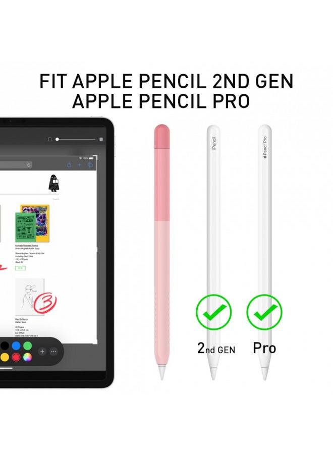 Delidigi Pencil Case Compatible with Apple Pencil 2nd Generation Case, Gradient Color Case Sleeve Silicone Cover Accessories for Apple Pencil 2nd Gen(Gradient Pink)