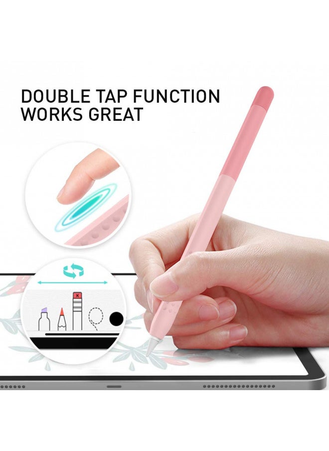 Delidigi Pencil Case Compatible with Apple Pencil 2nd Generation Case, Gradient Color Case Sleeve Silicone Cover Accessories for Apple Pencil 2nd Gen(Gradient Pink)