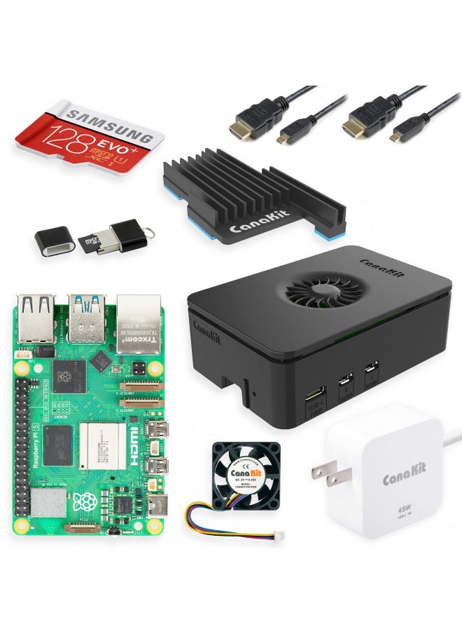 CanaKit Raspberry Pi 5 Starter Kit PRO - Turbine Black (128GB Edition) (8GB RAM)
