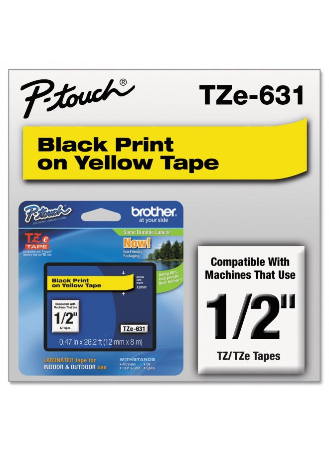 Brother Genuine P-Touch TZE-631 Tape, 1/2