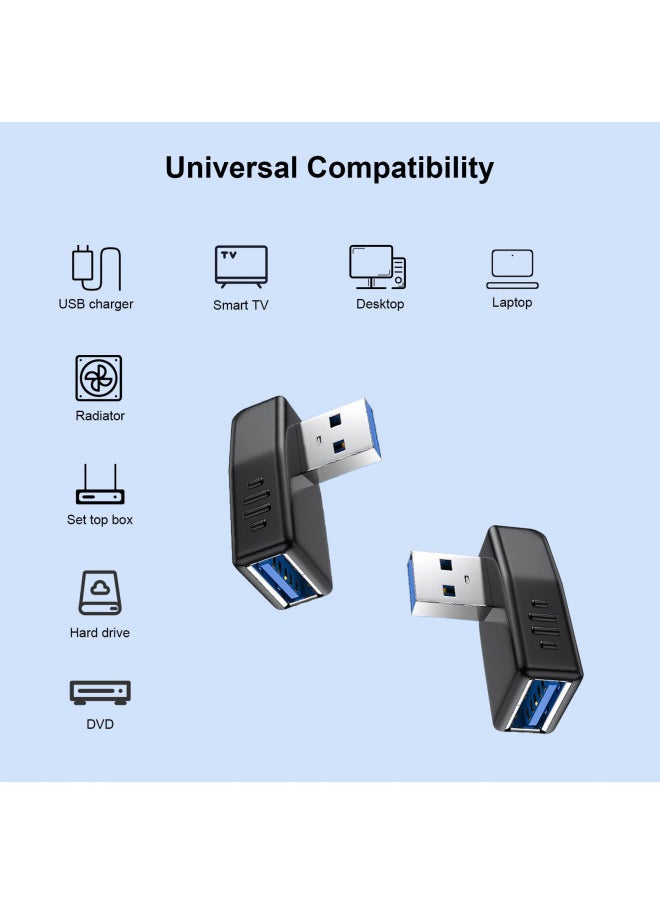 Oxsubor USB 3.0 Adapter 90 Degree Male to Female Coupler Connector Plug Left Angle and Right Angle