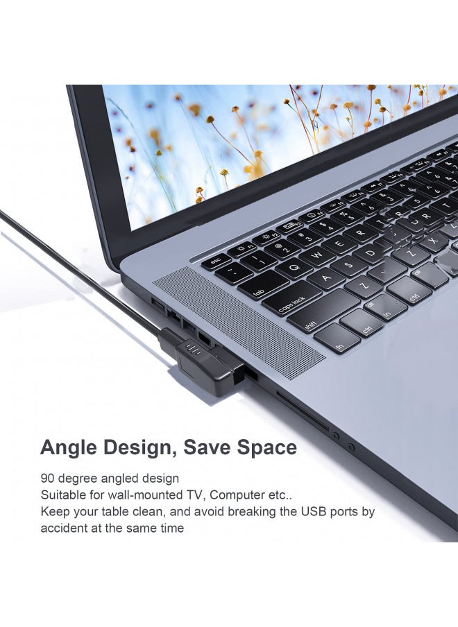Oxsubor USB 3.0 Adapter 90 Degree Male to Female Coupler Connector Plug Left Angle and Right Angle