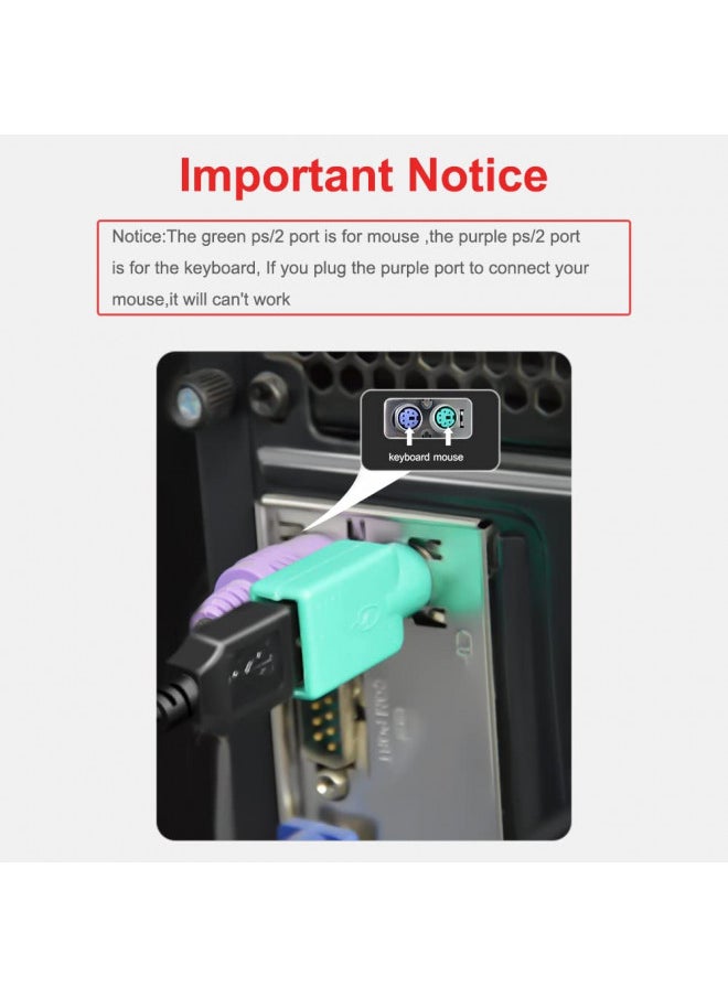 PS2 to USB Female,PS/2 Male Converter Changer Adapter for Keyboard Mouse 2pcs by Oxusbor(Notice:Can't Match All Motherboard,Have Matching Problem)