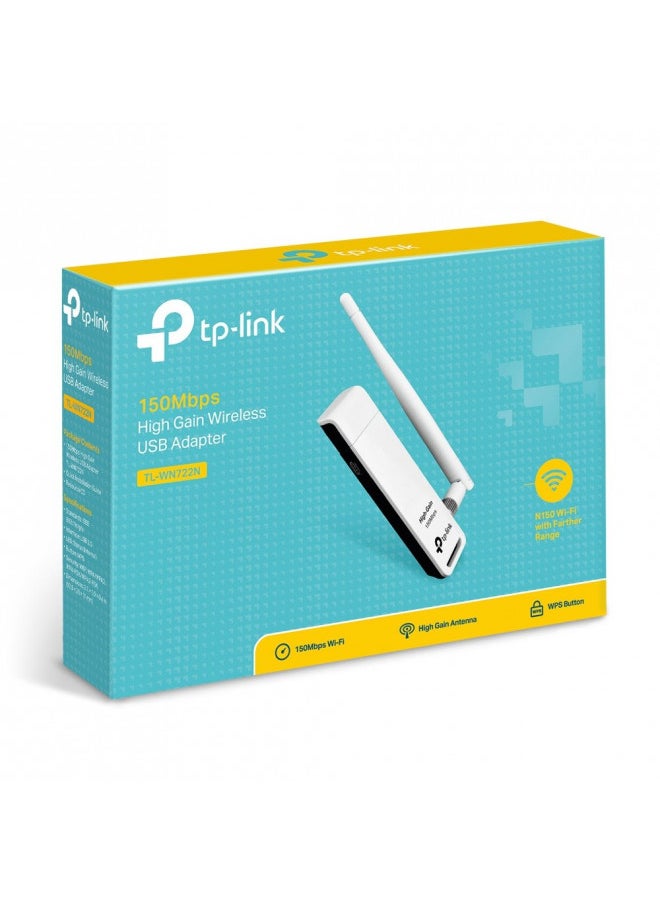 TP-Link Nano USB Wifi Dongle 150Mbps High Gain Wireless Network Adapter for PC Desktop and Laptops. Supports Win10/8.1/8/7/XP Linux 2.6.18-4.4.3, Mac OS 10.9-10.15 (TL-WN722N)