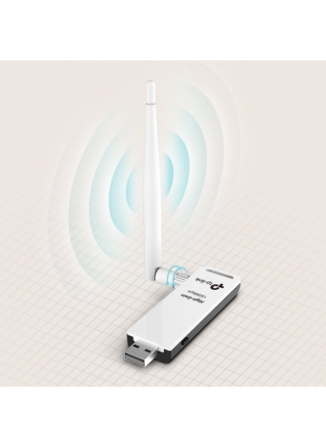 TP-Link Nano USB Wifi Dongle 150Mbps High Gain Wireless Network Adapter for PC Desktop and Laptops. Supports Win10/8.1/8/7/XP Linux 2.6.18-4.4.3, Mac OS 10.9-10.15 (TL-WN722N)