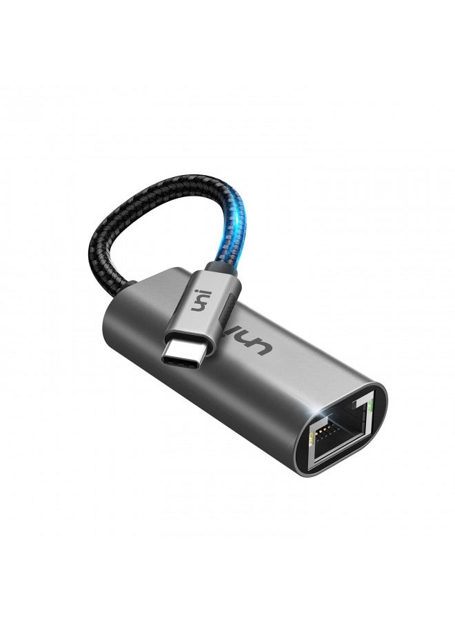USB C to Ethernet Adapter, uni Driver Free RJ45 to USB C [Thunderbolt 3/4 Compatible], 1Gbps Type-C Gigabit Ethernet LAN Network Adapter for MacBook Pro/Air, iPad Pro, Dell XPS, Surface Laptop, Mac