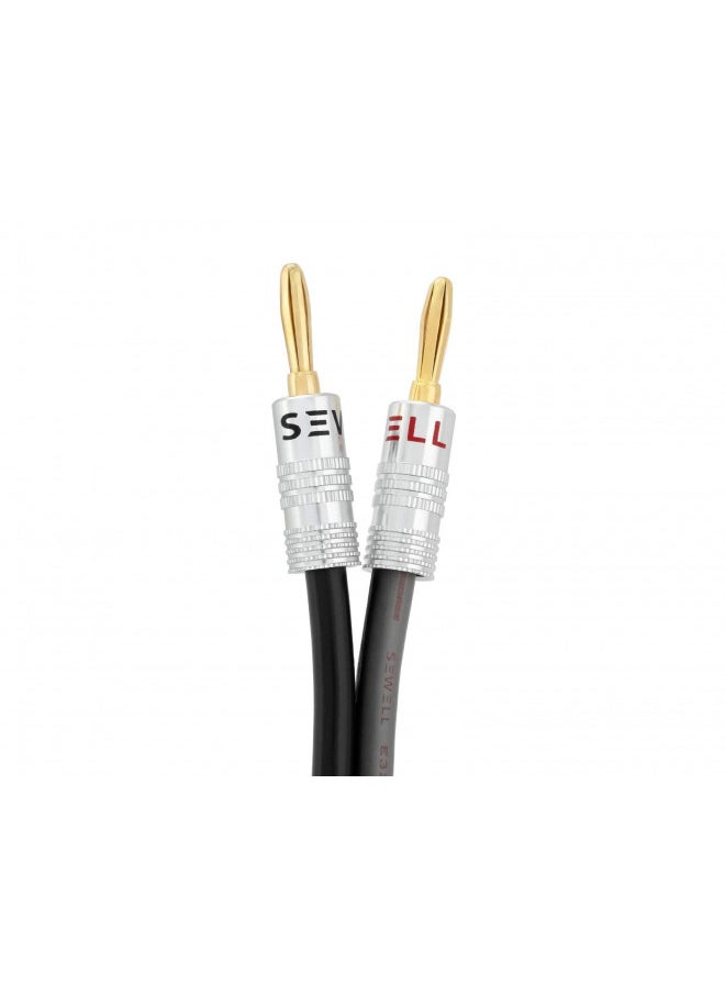 Silverback Speaker Wire by Sewell with Silverback Banana Plugs, 10 ft ,12 AWG, OFC, 259 Strand Count, Terminated
