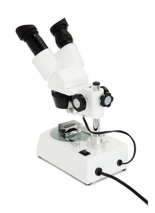 Celestron Celestron Labs Binocular Stereo Microscope 20-60x Magnification Upper and Lower LED Illumination Includes 10 Prepared Slides