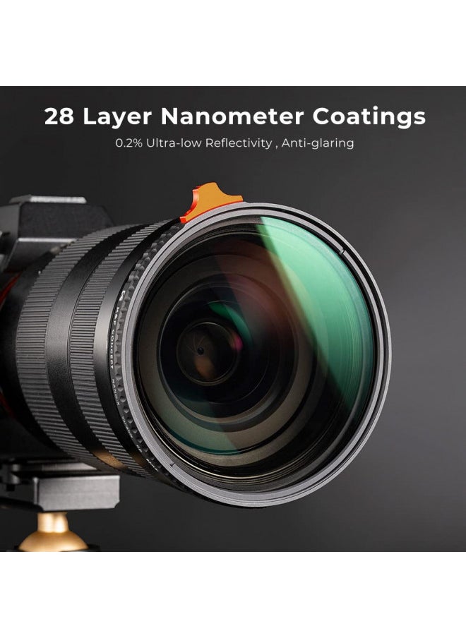 K&F Concept 77mm Variable ND Lens Filter ND3-ND1000 (1.5-10 Stops) Putter Adjustable HD Neutral Density Filter with 28 Multi-Layer Coatings for Camera Lens (Nano-X Series)