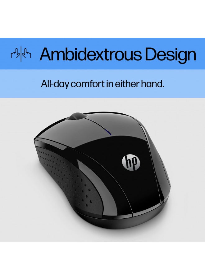 HP X3000 G2 Wireless Mouse - Ambidextrous 3-Button Control, & Scroll Wheel - Multi-Surface Technology, 1600 DPI Optical Sensor - Win, Chrome, Mac OS - Up to 15-Month Battery Life (28Y30AA#ABA, Black)