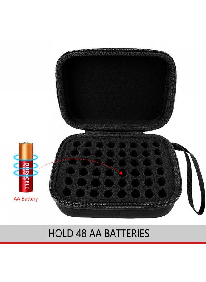 Comecase Hard Battery Organizer Storage Box Carrying Case Bag - Holds 48 Batteries AA [ Not Include Tester and Accessories ]