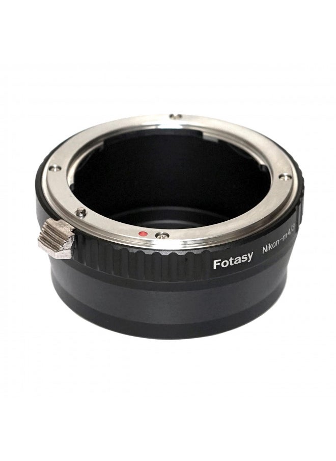 Fotasy Manual NK Lens to M4/3 Adapter, F Mount to MFT, Compatible with Nikon F lens Panasonic G7 G9 GF8 GF90 GH5 II GX7 GX9 GX850 G90 G91 G95 Olympus E-M1 E-M5 E-M10 I II III E-PM2 E-PM1 Pen-F E-M1X