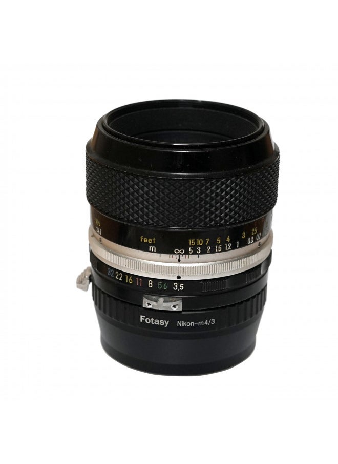 Fotasy Manual NK Lens to M4/3 Adapter, F Mount to MFT, Compatible with Nikon F lens Panasonic G7 G9 GF8 GF90 GH5 II GX7 GX9 GX850 G90 G91 G95 Olympus E-M1 E-M5 E-M10 I II III E-PM2 E-PM1 Pen-F E-M1X